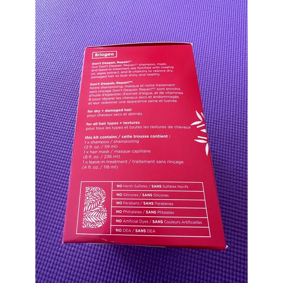 Briogeo $83 Value Hair Repair Remedies Set NEW: mask, treatment, shampoo - Picture 4 of 5